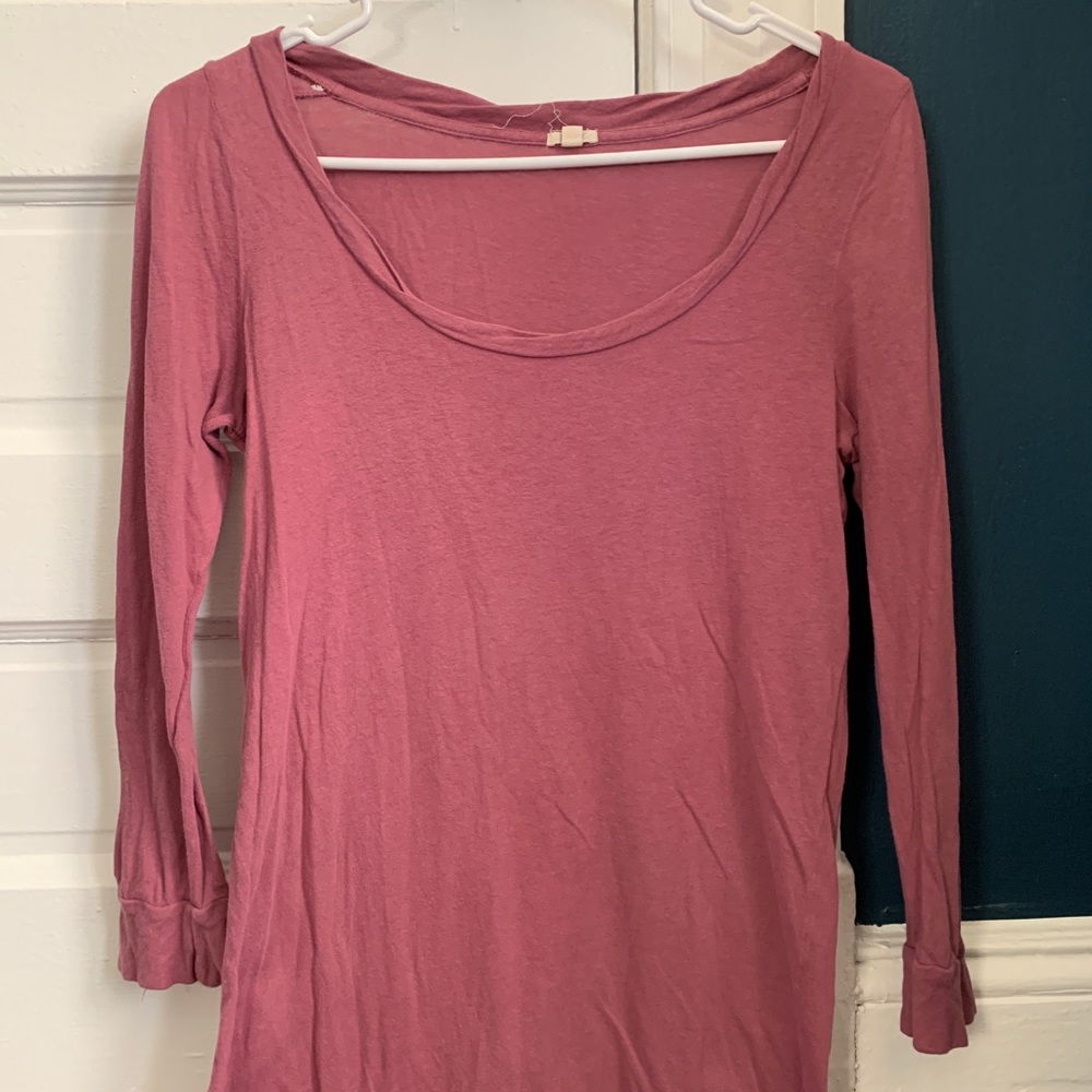 J Crew mauve three quarter length t